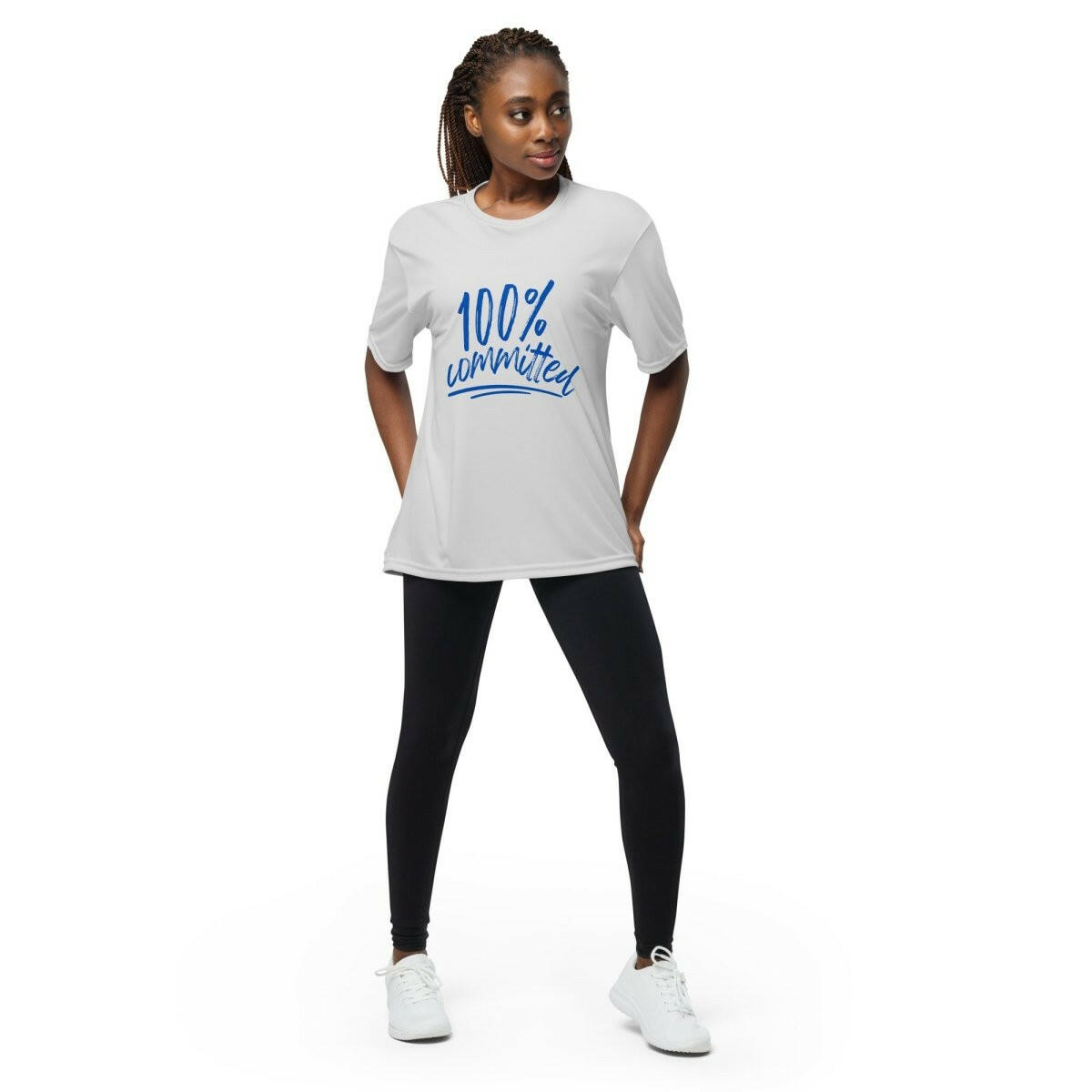 100% Committed Unisex Performance Crew Neck T-shirt - Your Performance Shop