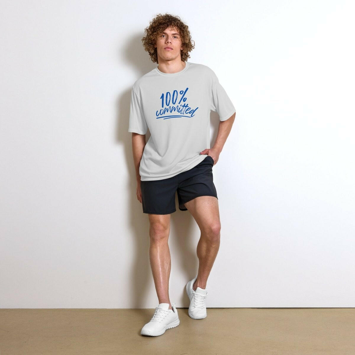 100% Committed Unisex Performance Crew Neck T-shirt - Your Performance Shop