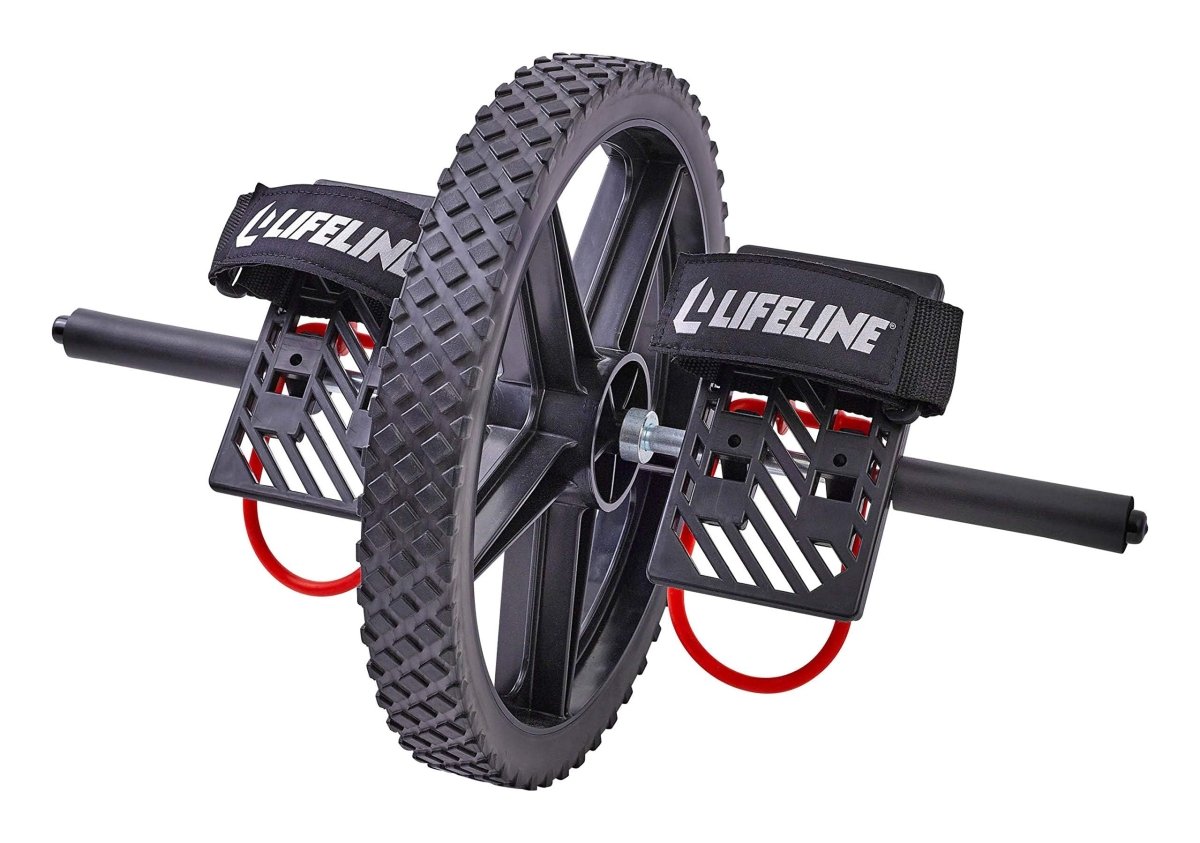 Lifeline Fitness Power Wheel Full Body Workout Ab Roller, Functional Full Body Ab Roller Wheel, Upper/Lower Body Workout, Home Workout Equipment with Foot Straps - Your Performance Shop