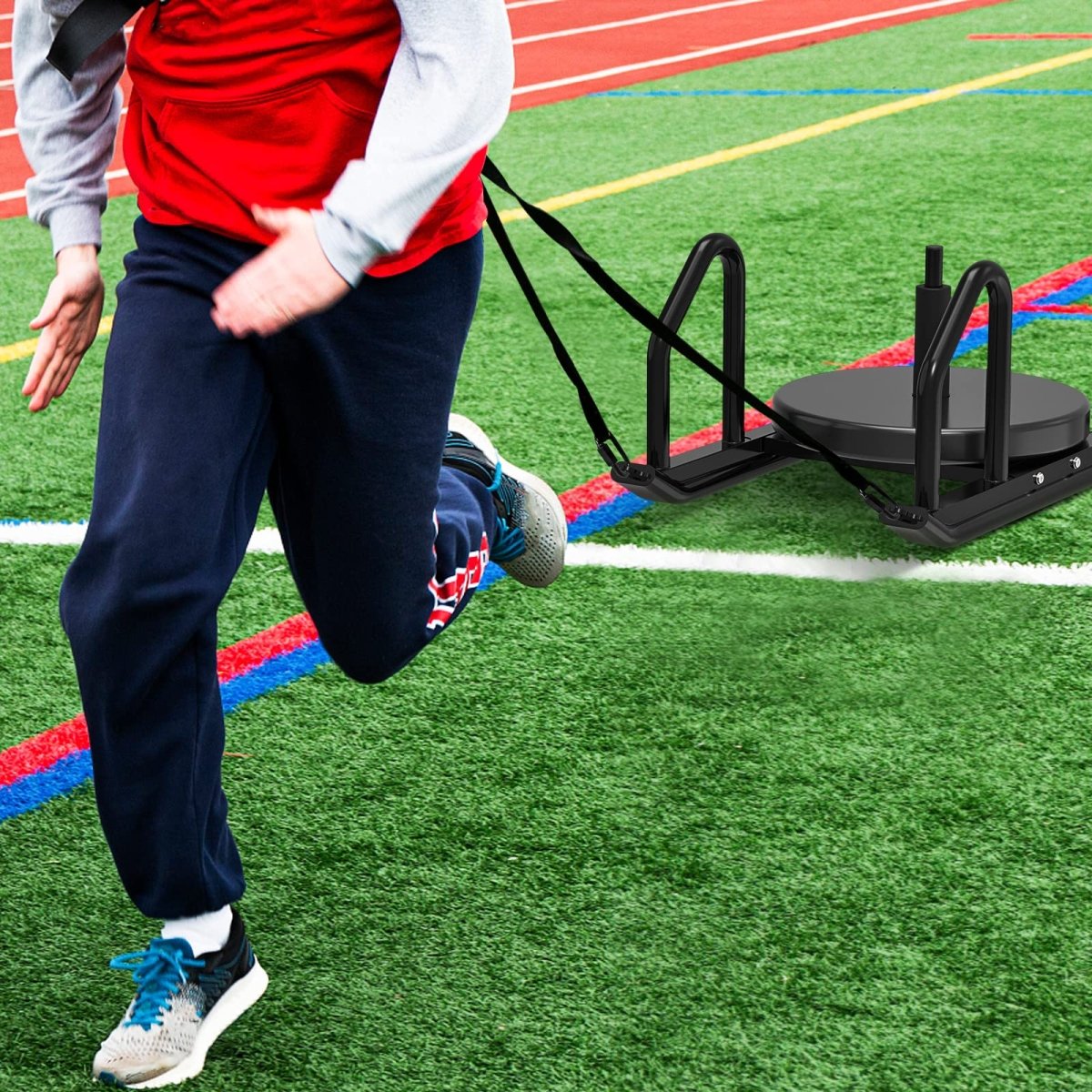 Strength Training Sled For Speed Training Pull Sled To Improve Speed and Acceleration Suitable for 1" & 2" Weight Plate, Black - Your Performance Shop
