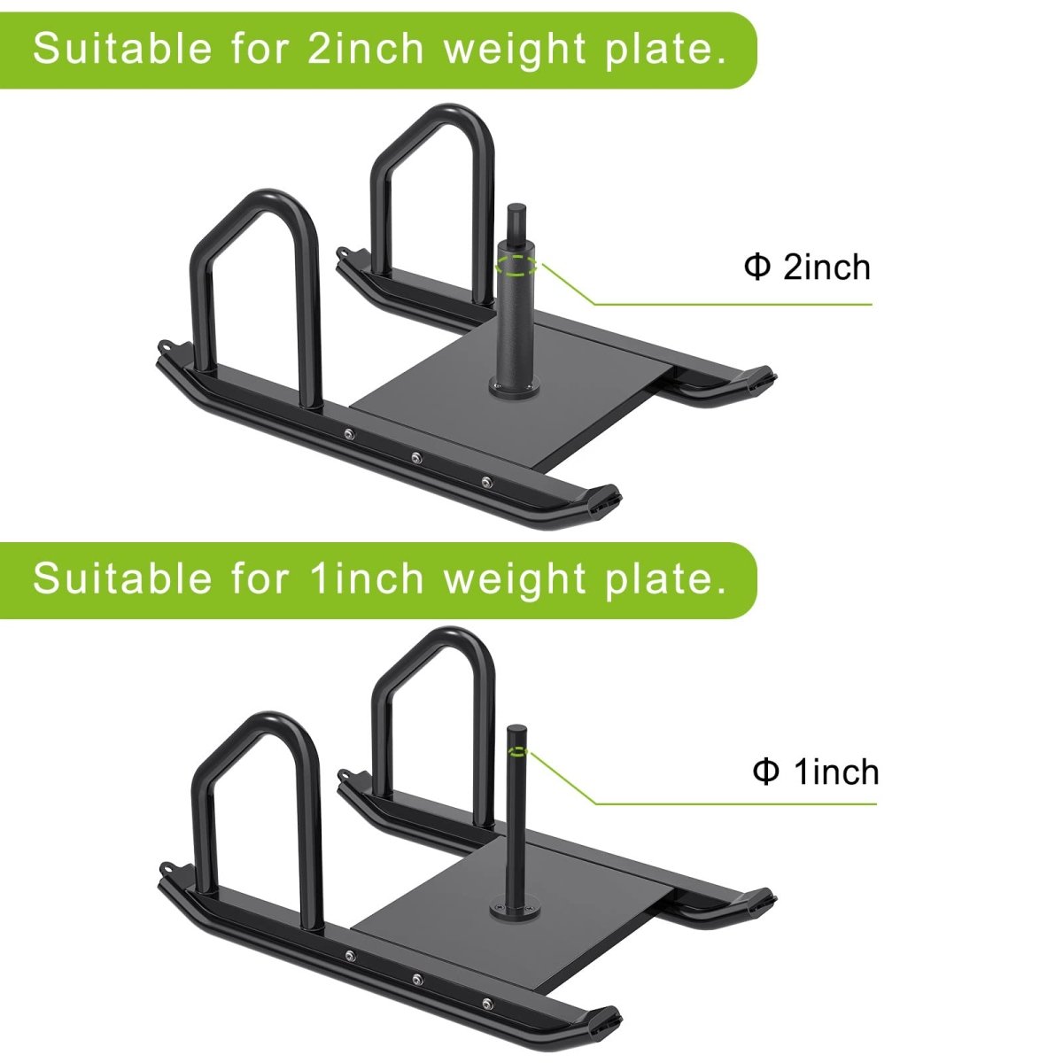 Strength Training Sled For Speed Training Pull Sled To Improve Speed and Acceleration Suitable for 1" & 2" Weight Plate, Black - Your Performance Shop