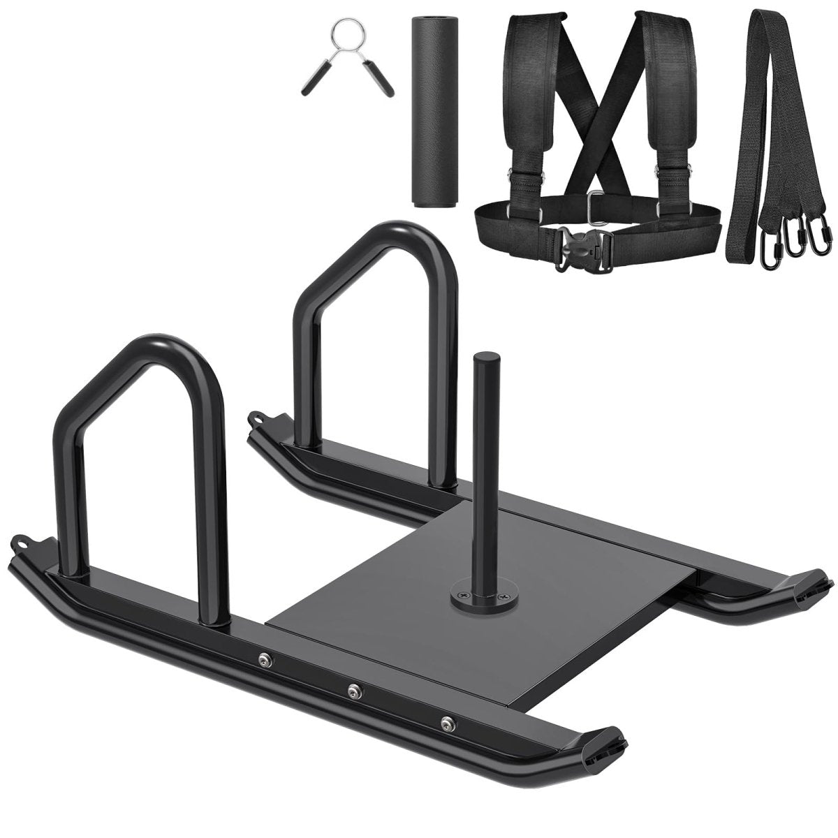 Strength Training Sled For Speed Training Pull Sled To Improve Speed and Acceleration Suitable for 1" & 2" Weight Plate, Black - Your Performance Shop
