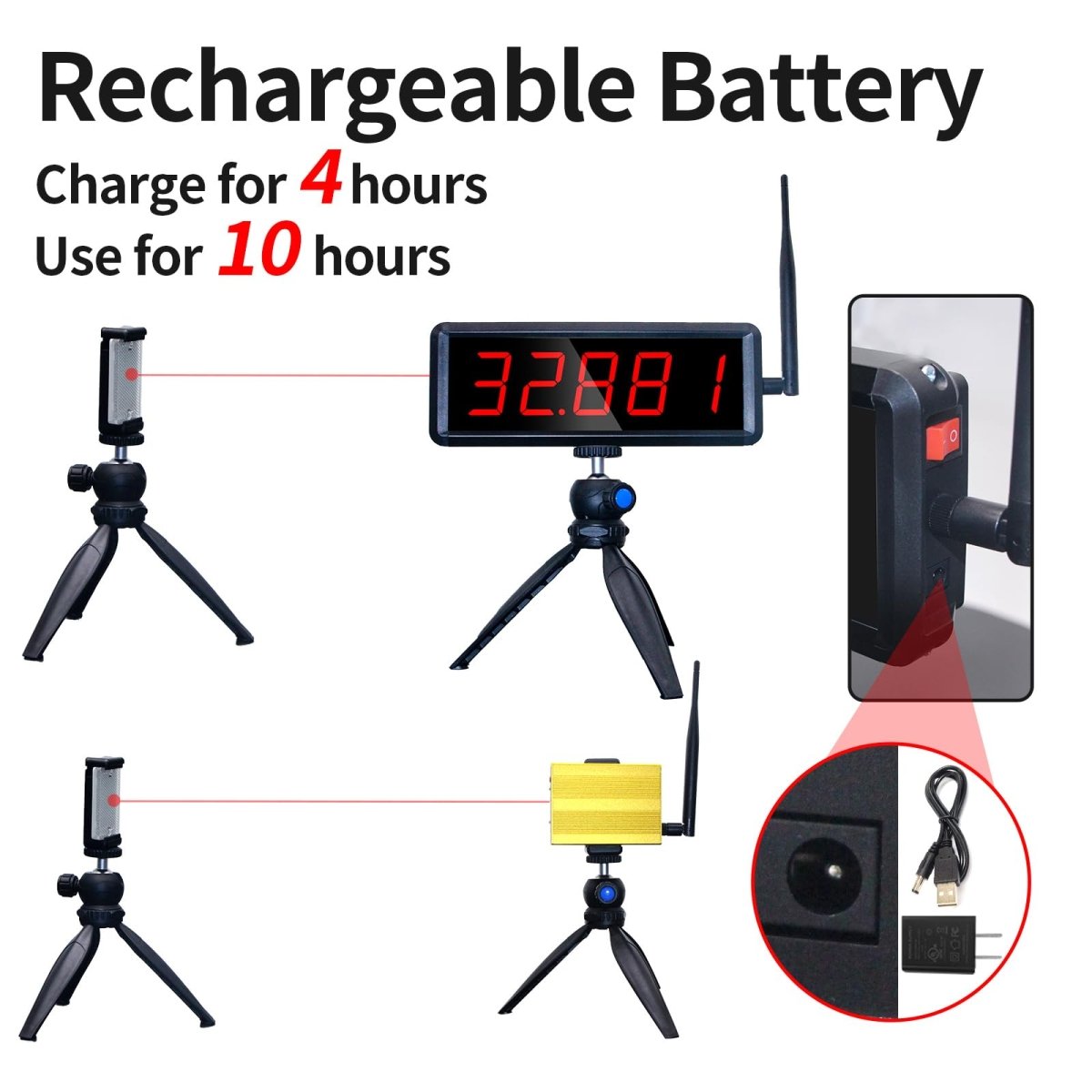 Laser Timer for Track 40 60 Yard Dash, Laser Sprint Timer System, Running Timer Racing Timer Race Clock Stopwatch for Speed Training - Your Performance Shop