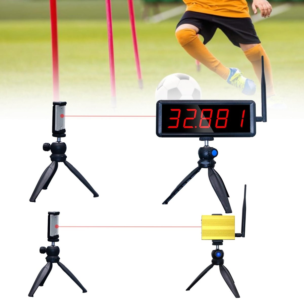 Laser Timer for Track 40 60 Yard Dash, Laser Sprint Timer System, Running Timer Racing Timer Race Clock Stopwatch for Speed Training - Your Performance Shop